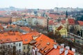 View from observation deck of Vyshegrad on Prague, Czech Republic