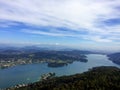 View From Observation Tower Pyramidenkogel To Lake Woerth carinthia Austria Royalty Free Stock Photo