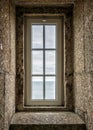 View of the ocean through a lighthouse window in the stone staircase Royalty Free Stock Photo