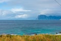 View of the Ocean from Myrland Beach, Lofoten,  Norway Royalty Free Stock Photo