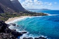 View of the ocean seen from the Makapu`u Point Lookout at Hawaii, USA