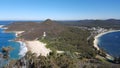 View of the ocean and Shoal Bay from Mount Tomaree, Australia Royalty Free Stock Photo