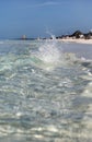 The view on the ocean water with waves