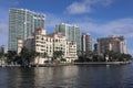 View of oceanside condos in downtown Hollywood, Florida Royalty Free Stock Photo