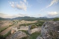 View from Ocio Castle, on de Lanos Mountain, ruins of a medieval castle