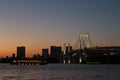 View from Odaiba Beach to Tokyo Bay with Rainbow Bridge