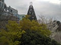 View of Odaiba marine park and Fuji TV headquarter building, Tokyo, 2016 Royalty Free Stock Photo