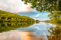 View of the Oestertalsperre and the surrounding nature. Landscape near Plettenberg