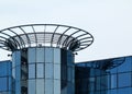 Glass office building top parapet, glass facade & features Royalty Free Stock Photo