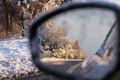 View through offside car mirror Royalty Free Stock Photo