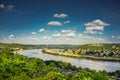 View Ohio River with Blue Sky and Clouds from Eden Park Royalty Free Stock Photo