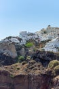 View of Oia with its typical white houses, Santorini island Royalty Free Stock Photo