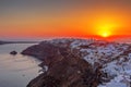 View on Oia in Santorini at sunset Royalty Free Stock Photo