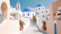 View of Oia town in Santorini island in Greece -- Greek landscape