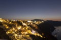 View of Oia village on Santorini island at sunset Royalty Free Stock Photo