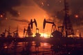 View of the oil plant. Oil industry concept. Generative AI