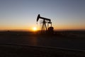 View of Oil Well Pumpjack at Sunset Oil Industry