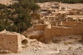 View of the old abandoned village in the middle of the Sahara Desert, Tunisia, Africa Royalty Free Stock Photo