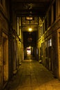 View of an old alley in Venice at night Royalty Free Stock Photo