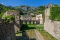 View of the old alpine military fort in Italy Royalty Free Stock Photo