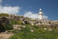 View from the old amphitheater of the lighthouse. Paphos Cyprus