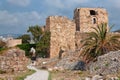 View of the old ancient crusader castle in the historic city of Byblos. The city is a UNESCO World Heritage Site. Lebanon Royalty Free Stock Photo