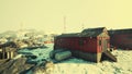 View of old antarctic base at South Pole Station in Antarctica