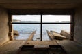 View from old boat house. Royalty Free Stock Photo