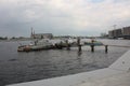 view of the old boats the Gulf of Finland of  Petersburg Royalty Free Stock Photo