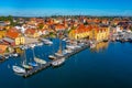View of old boats at marina in Svendborg, Denmark Royalty Free Stock Photo