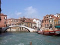 View of the old bridge across the canal Cannaregio