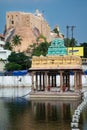 View of the old city of Tiruchirappalli, Tamil Nadu, India. Sri Thayumanavar Temple.