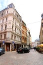 View of old buildings and on Smilsu Street in Old town, Riga