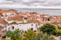 View from the old castle on houses and river Ta Royalty Free Stock Photo