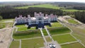 View on the old castle-palace Puslovsky, April day. Kossovo