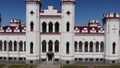 View on the old castle-palace Puslovsky, April day. Kossovo