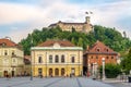 View at the Old Castle and Philharmony building in Ljubljana - Slovenia