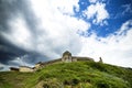 View of an old castle on top of the hill