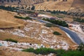 View of the old cemetery in Fes near Marinid Tombs hill. Morocco