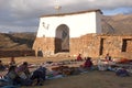 A view of the old CHinchero market with ancient architecture in Cusco Peru