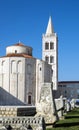 The view of old church and ancient ruins in Zadar, Croatia. Royalty Free Stock Photo