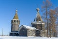 View of the old church of the Epiphany 1787. Village of Pogost