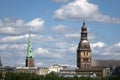 View of the old city and Evangelical Lutheran Riga Dome Cathedral. Riga, Latvia Royalty Free Stock Photo