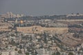 View of the old city of Jerusalem in Israel. The Dome of the Rock Qubbet el-Sakhra is one of the greatest of Islamic monuments, Royalty Free Stock Photo