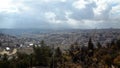 A view of old city of Jerusalem, the Temple Mount and Al-Aqsa Mosque from Mt. Scopus in Jerusalem, Israel, har hazofim Royalty Free Stock Photo