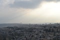 A view of old city of Jerusalem, the Temple Mount and Al-Aqsa Mosque from Mt. Scopus in Jerusalem, Israel, har hazofim Royalty Free Stock Photo