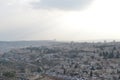 A view of old city of Jerusalem, the Temple Mount and Al-Aqsa Mosque from Mt. Scopus in Jerusalem, Israel, har hazofim Royalty Free Stock Photo