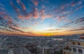 View of old city and the port at sunset, Genoa, Italy. Royalty Free Stock Photo