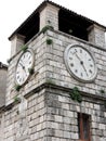 View of the old Clock Tower on Main Square, Kotor, Montenegro. Royalty Free Stock Photo