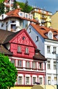 View of old colorful buildings in Karlovy Vary, Czech Republic Royalty Free Stock Photo